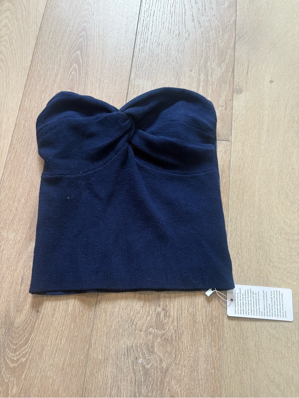 Amazon Navy Strapless Twisted Bust Tube Top